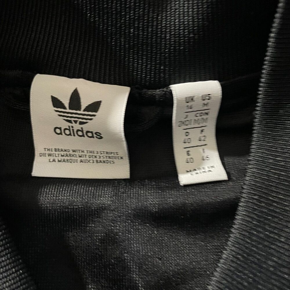 Adidas Originals Casual Colorblock Full Zip Jacket Black/White Womens Size M - Picture 2 of 10